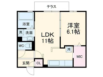 RAFFINE(1LDK/3階)の間取り写真