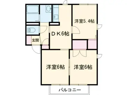 グランシャリオB(3DK/1階)の間取り写真
