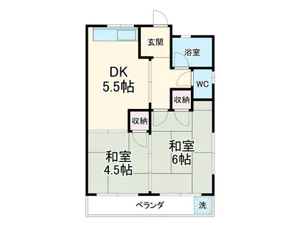 ピアリー琴が丘(2DK/3階)の間取り写真