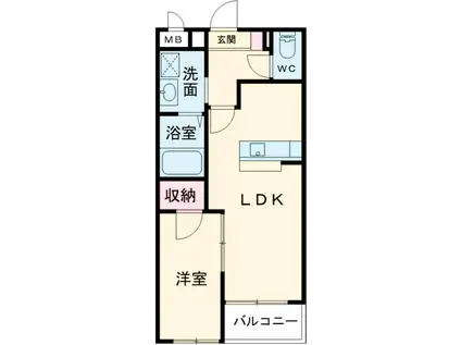 メセナ見川(1LDK/2階)の間取り写真