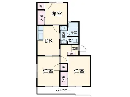 吉沢マンション(3DK/1階)の間取り写真