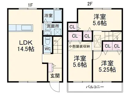 シェスム大和田３号棟(3LDK)の間取り写真