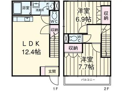 グランドメゾネット(2LDK)の間取り写真