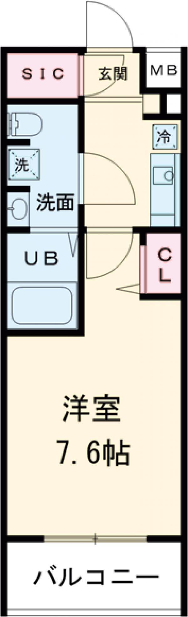 GENOVIA京成立石4SKYGARDEN(1K/1階)の間取り写真