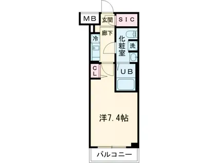 GENOVIA京成立石4SKYGARDEN(1K/4階)の間取り写真