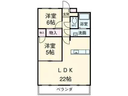 プロミネント四日市(3LDK/6階)の間取り写真