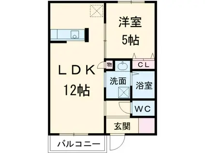 アムール(1LDK/1階)の間取り写真