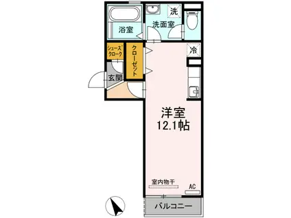 UTOPIA(ワンルーム/3階)の間取り写真