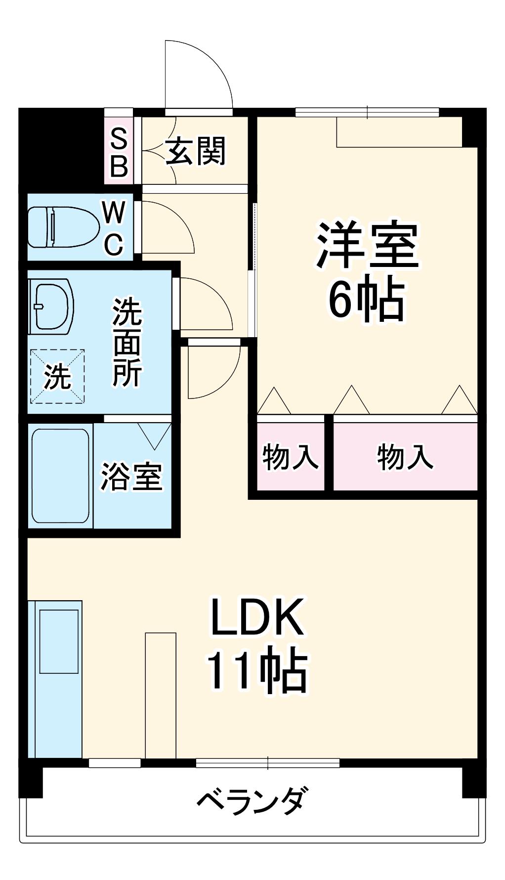 COURAGE LAFUENTE(1LDK/1階)の間取り写真