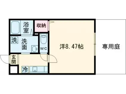 フラッティ天神川三条(ワンルーム/1階)の間取り写真