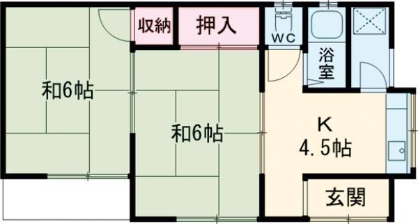 阪急電鉄京都線 総持寺駅 徒歩7分 1階建 築60年(2K)の間取り写真
