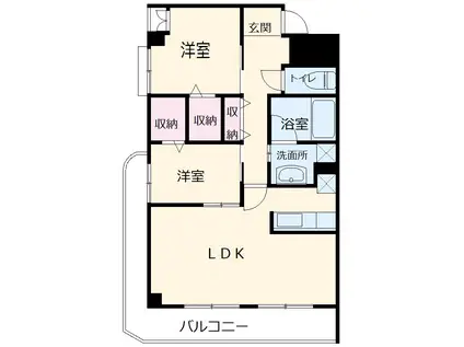 タウンコート市川(2LDK/2階)の間取り写真