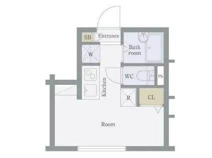 OJ HILLS FIRST(ワンルーム/1階)の間取り写真