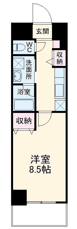 フリーデ(1K/4階)の間取り写真