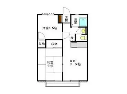 コーポラスレイ(2DK/2階)の間取り写真