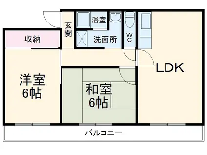 サンプラザ第1(2LDK/3階)の間取り写真
