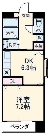 ドールタカナシ(1DK/2階)の間取り写真