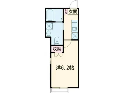 カーサ・ウエスト(1K/1階)の間取り写真