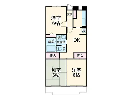 ファミールユキ(3DK/1階)の間取り写真