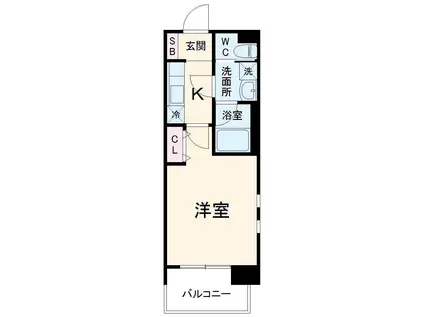 アルファレガロ葵吉野町(1K/12階)の間取り写真