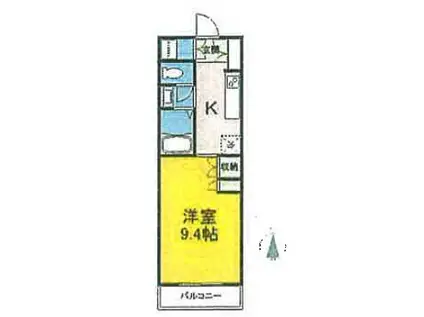 M・ステージ桧(1DK/4階)の間取り写真