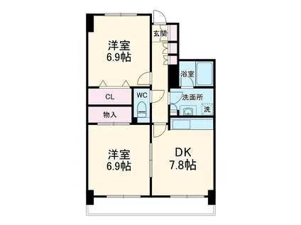 INSURANCE BLDG.ⅩⅨ(2DK/10階)の間取り写真