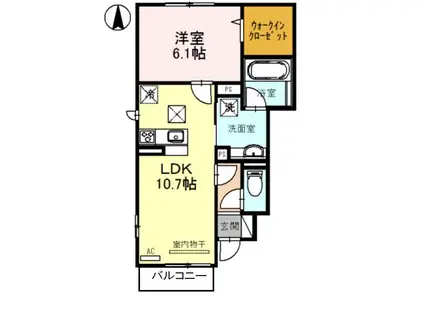 センテンス(1LDK/1階)の間取り写真