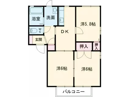 ファミーレD(3DK/2階)の間取り写真