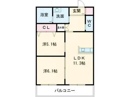 ユアメゾンSHINMICHI(2LDK/3階)の間取り写真