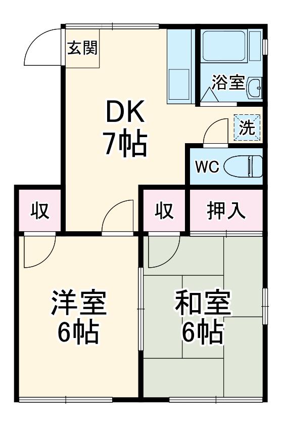 森ハイツ(2DK/2階)の間取り写真