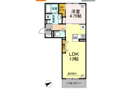 ゲストハウス38(1LDK/2階)の間取り写真