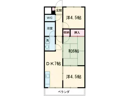 平野ビル(3DK/2階)の間取り写真