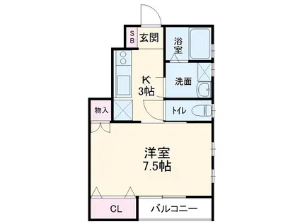 BELL MARINE(1K/1階)の間取り写真