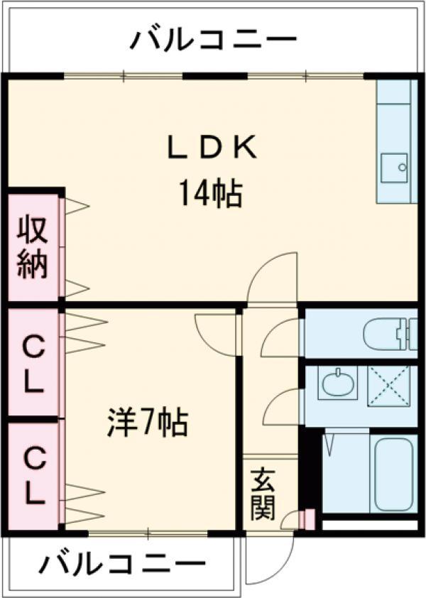 AXIS浜寺公園(1LDK/5階)の間取り写真