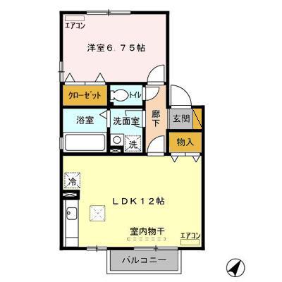 グランドゥールⅣ A(1LDK/1階)の間取り写真