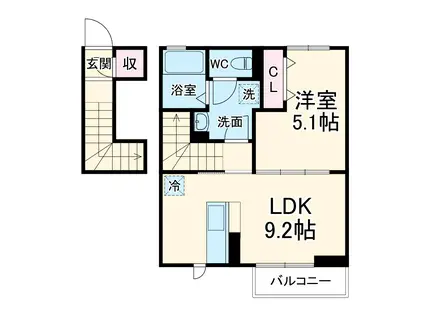 メゾンフォレストⅦ(1LDK/2階)の間取り写真
