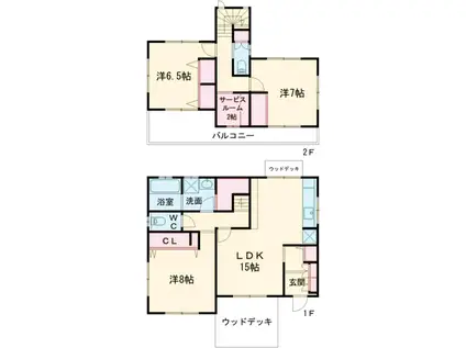 京王電鉄高尾線 めじろ台駅 徒歩8分 2階建 築5年(3SLDK)の間取り写真