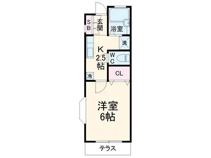 サン・ライフ(1K/2階)の間取り写真