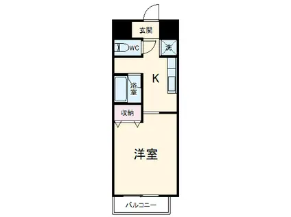 エスペランサ鳴海(1K/1階)の間取り写真