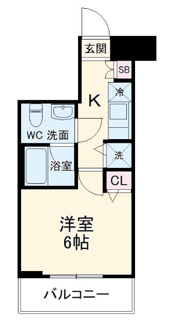 スカイコートパレス溝の口(1K/2階)の間取り写真