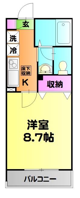 エルスタンザ東綾瀬DEUX(1K/3階)の間取り写真