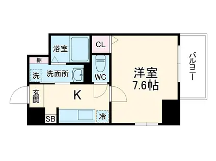 P-SQUARE SHUMOKU 3(1K/2階)の間取り写真