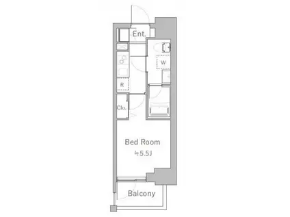 SPコート四ツ木(1K/5階)の間取り写真