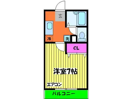 フォレント泉大津(1K/1階)の間取り写真