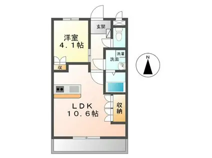 シュルヴォレモトキ(1LDK/1階)の間取り写真