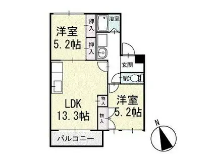 エスポワール里(3DK/2階)の間取り写真