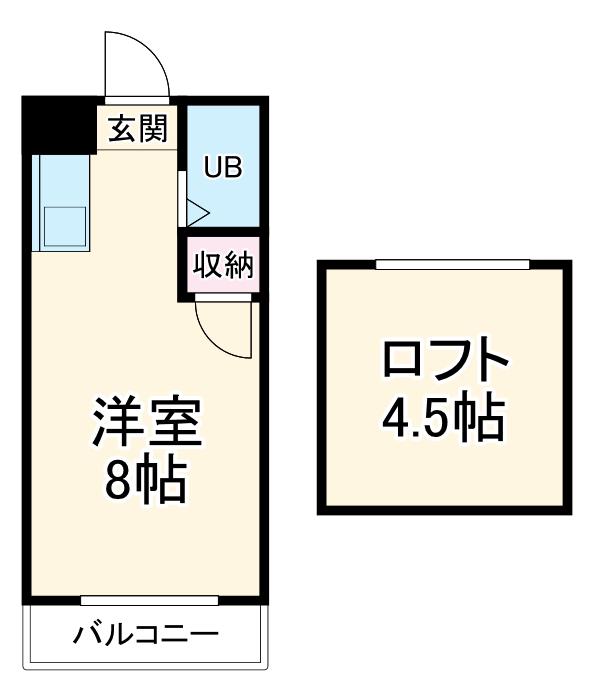 アメニティ天野 Ⅱ(1K/1階)の間取り写真