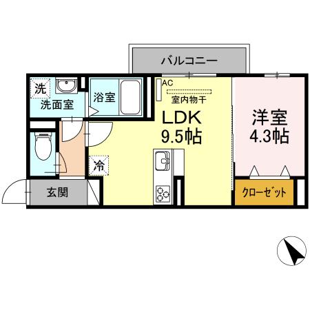 ブリーゼⅢ(1LDK/3階)の間取り写真