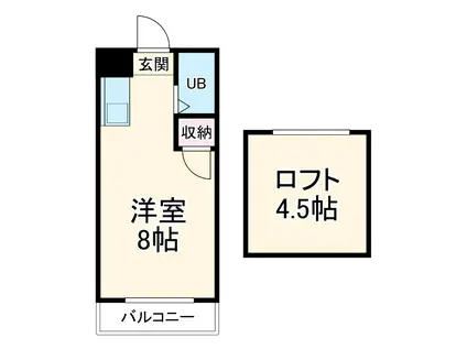 アメニティ天野 Ⅱ(1K/2階)の間取り写真