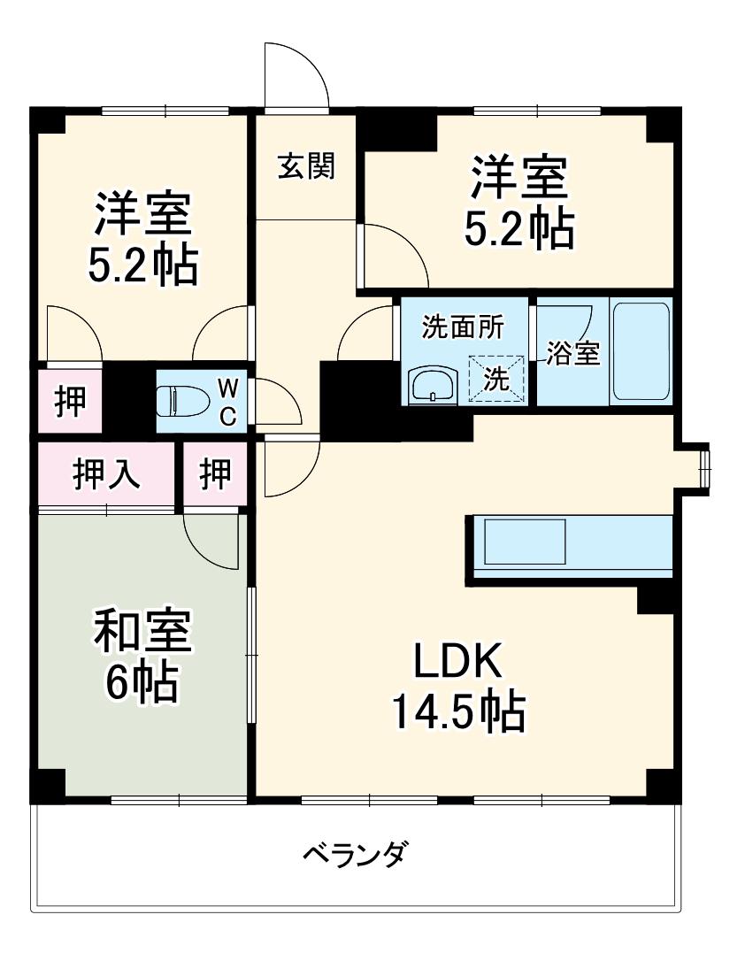 エクシードオオタ(3LDK/3階)の間取り写真